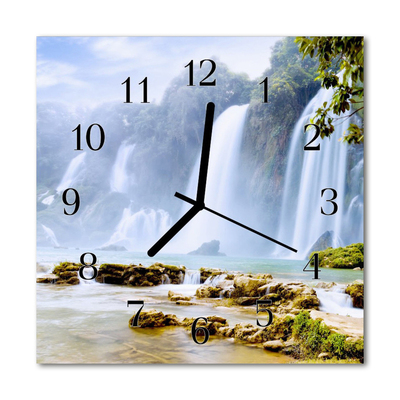 Horloge murale en verre Chute d'eau