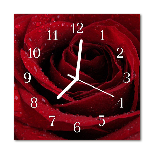 Horloge murale en verre Rose