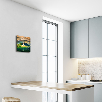 Horloge murale en verre Campagne