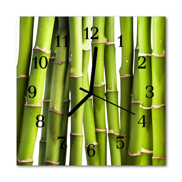 Horloge murale en verre Bambous