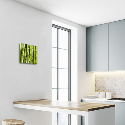 Horloge murale en verre Bambous