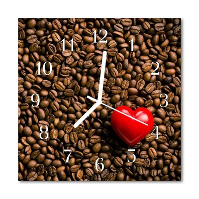 Horloge murale en verre Café en grains