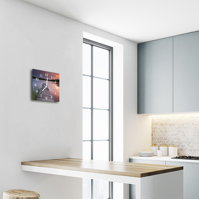 Horloge murale en verre Pont