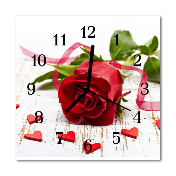Horloge murale en verre Rose