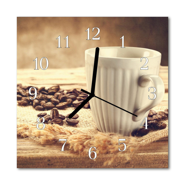 Horloge murale en verre Café