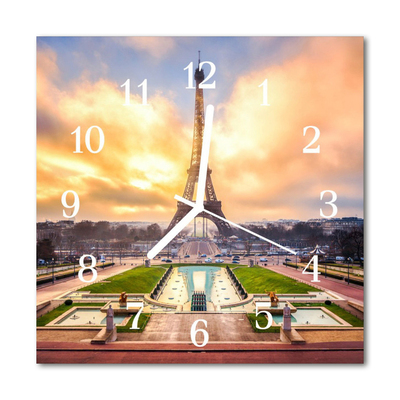 Horloge murale en verre Tour eiffel