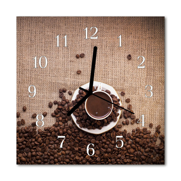 Horloge murale en verre Café en grains