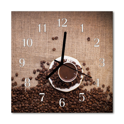 Horloge murale en verre Café en grains