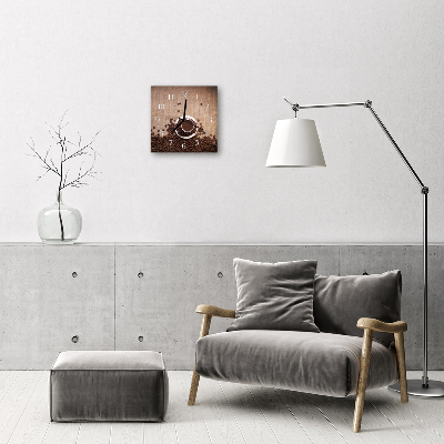 Horloge murale en verre Café en grains