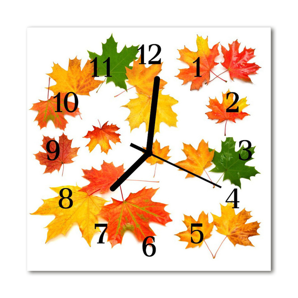 Horloge murale en verre Feuilles