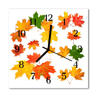Horloge murale en verre Feuilles