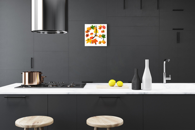 Horloge murale en verre Feuilles