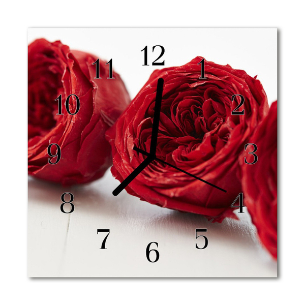 Horloge murale en verre Fleurs