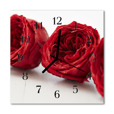 Horloge murale en verre Fleurs