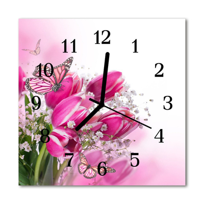 Horloge murale en verre Papillon