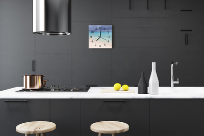 Horloge murale en verre Plage