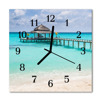 Horloge murale en verre Plage