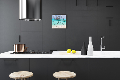 Horloge murale en verre Plage