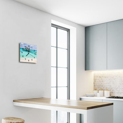 Horloge murale en verre Plage