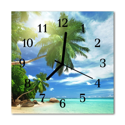 Horloge murale en verre Île des palmiers