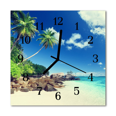 Horloge murale en verre Plage de palmiers