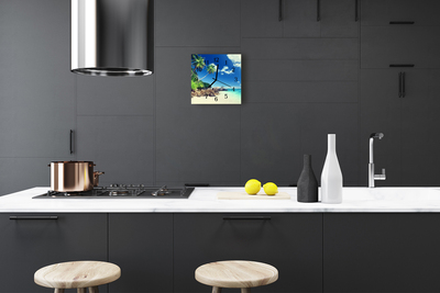 Horloge murale en verre Plage de palmiers