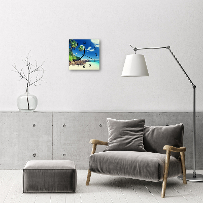 Horloge murale en verre Plage de palmiers