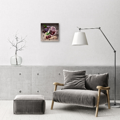 Horloge murale en verre Cerises