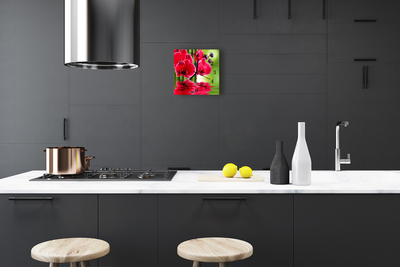 Horloge murale en verre Orchidée