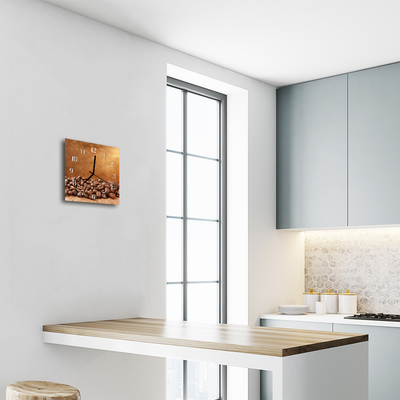 Horloge murale en verre Café en grains