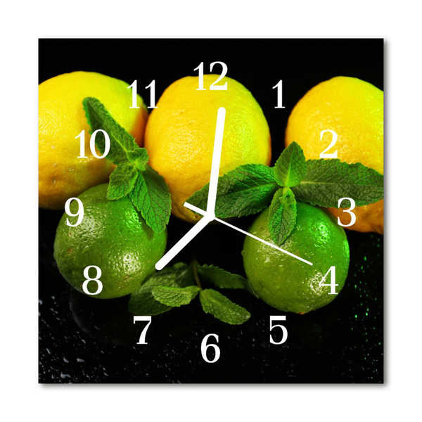 Horloge murale en verre Citrons