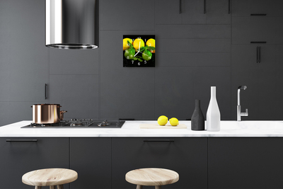 Horloge murale en verre Citrons