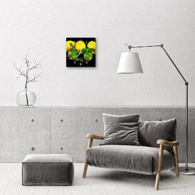 Horloge murale en verre Citrons