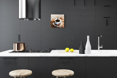Horloge murale en verre Café