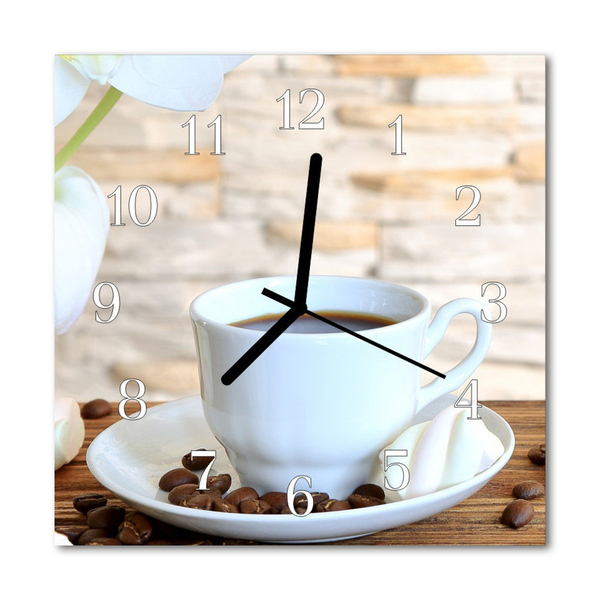 Horloge murale en verre Café