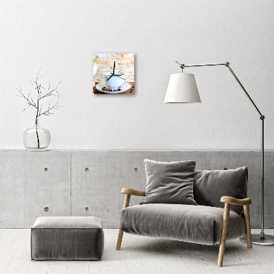 Horloge murale en verre Café