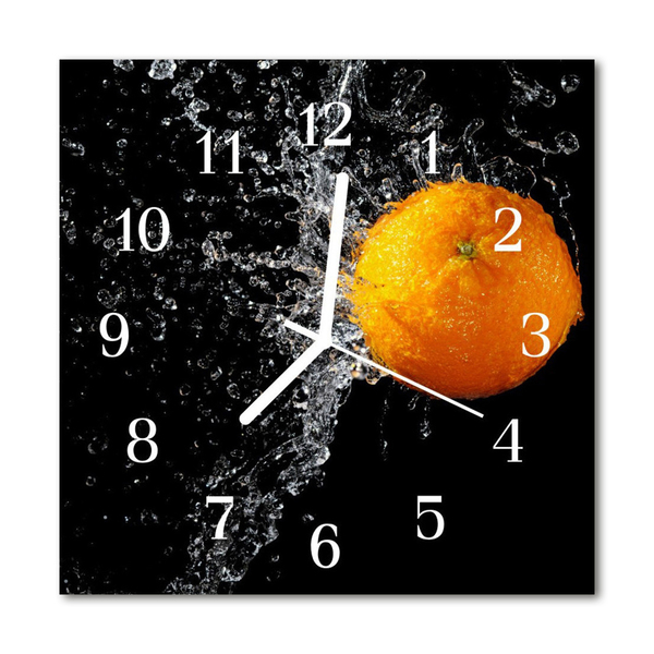 Horloge murale en verre Orange