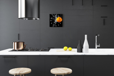 Horloge murale en verre Orange