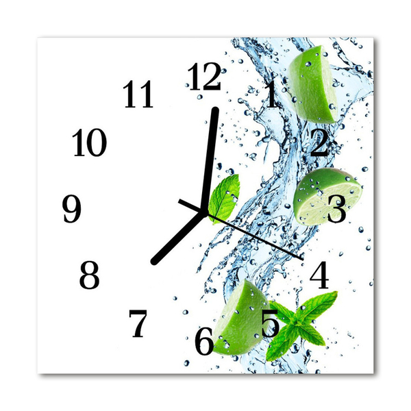 Horloge murale en verre Menthe