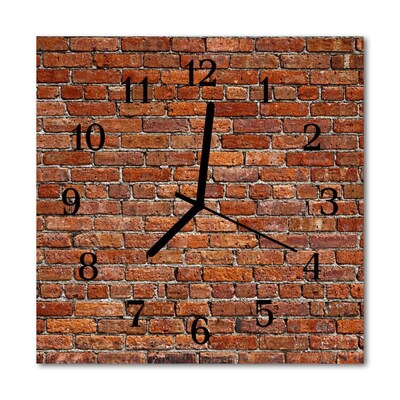 Horloge murale en verre Brique