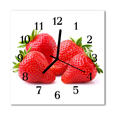 Horloge murale en verre Fraises