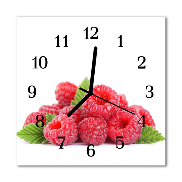 Horloge murale en verre Framboises