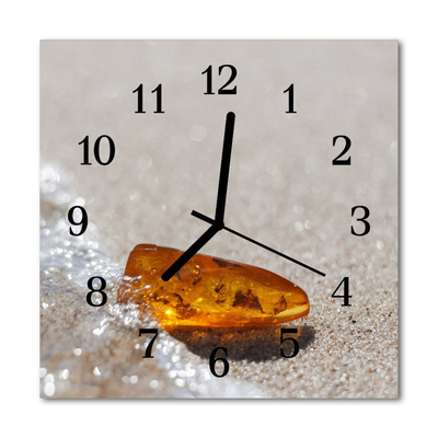 Horloge murale en verre Ambre