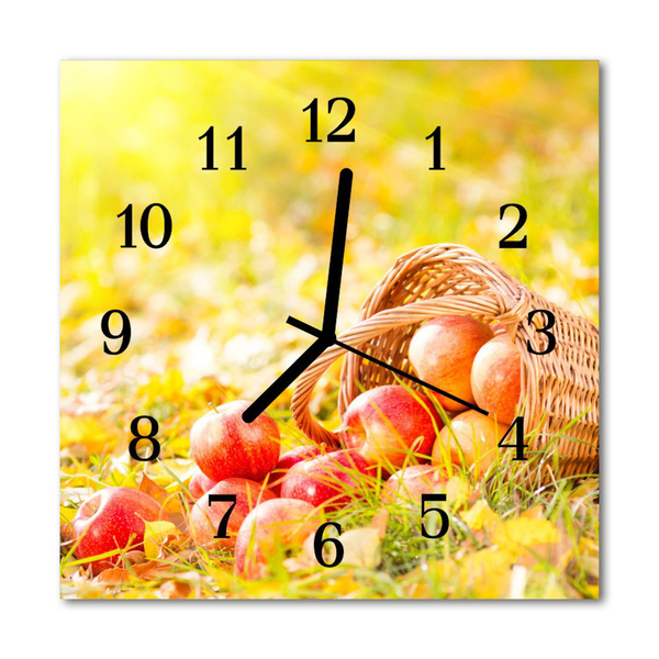 Horloge murale en verre Pommes