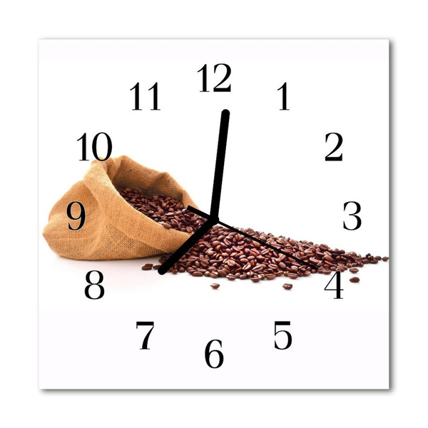 Horloge murale en verre Café en grains