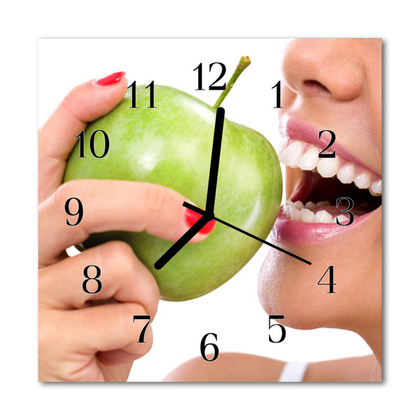 Horloge murale en verre Pomme