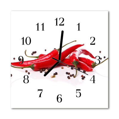 Horloge murale en verre Piments forts