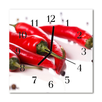 Horloge murale en verre Piments forts