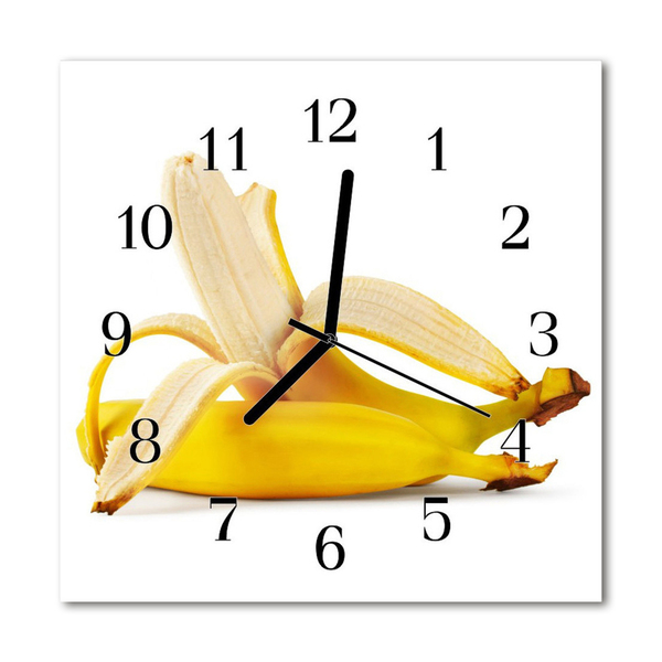 Horloge murale en verre Bananes