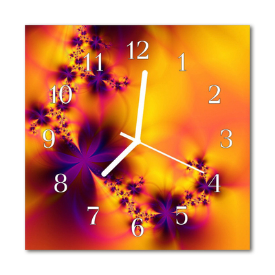 Horloge murale en verre Fleurs